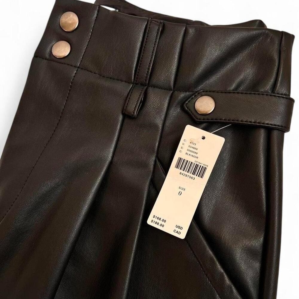 Faux Leather High Rise Pants Women's Size 0 - Picture 2 of 7